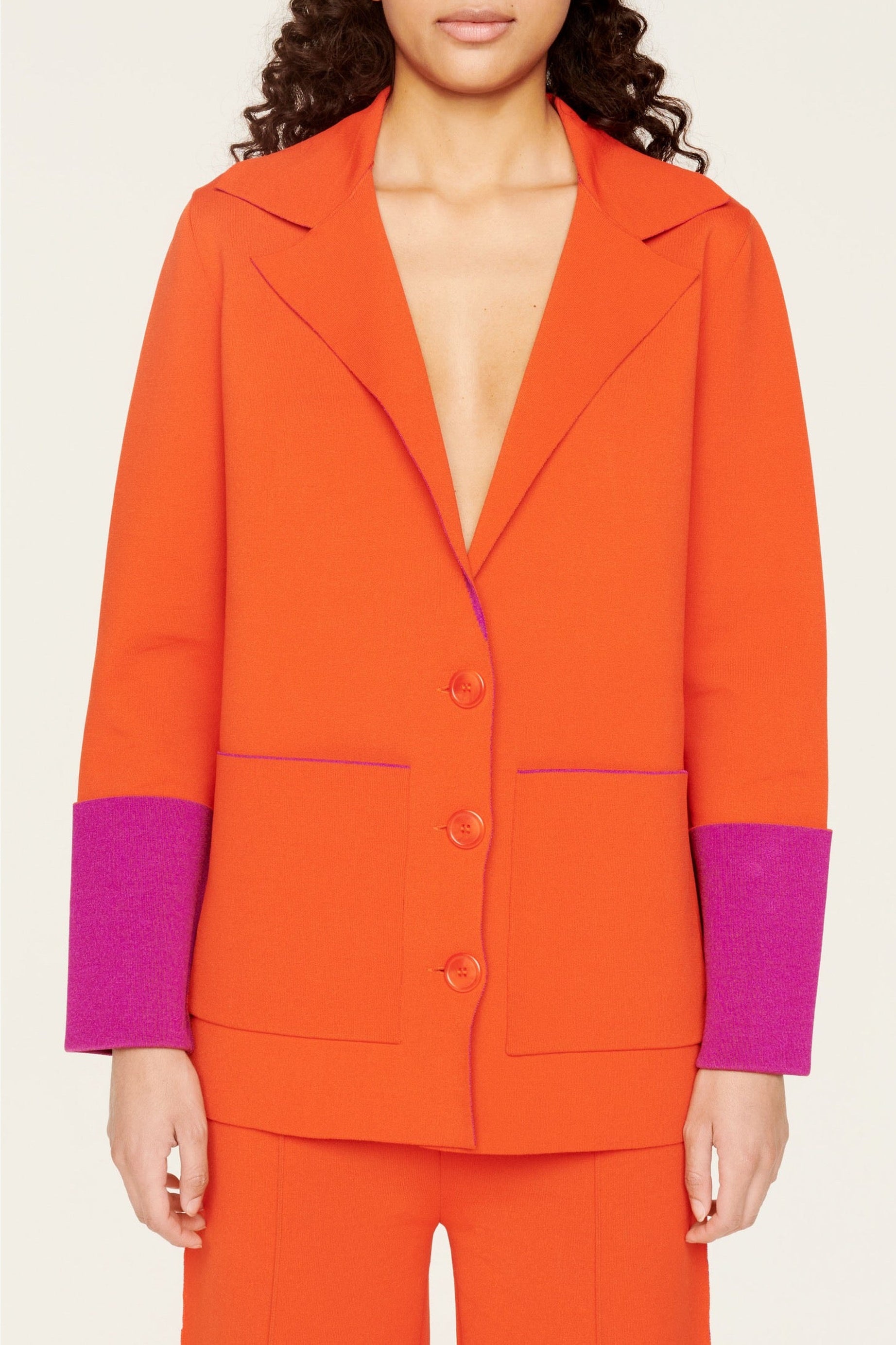 Veste tailleur bicolore - Orange
