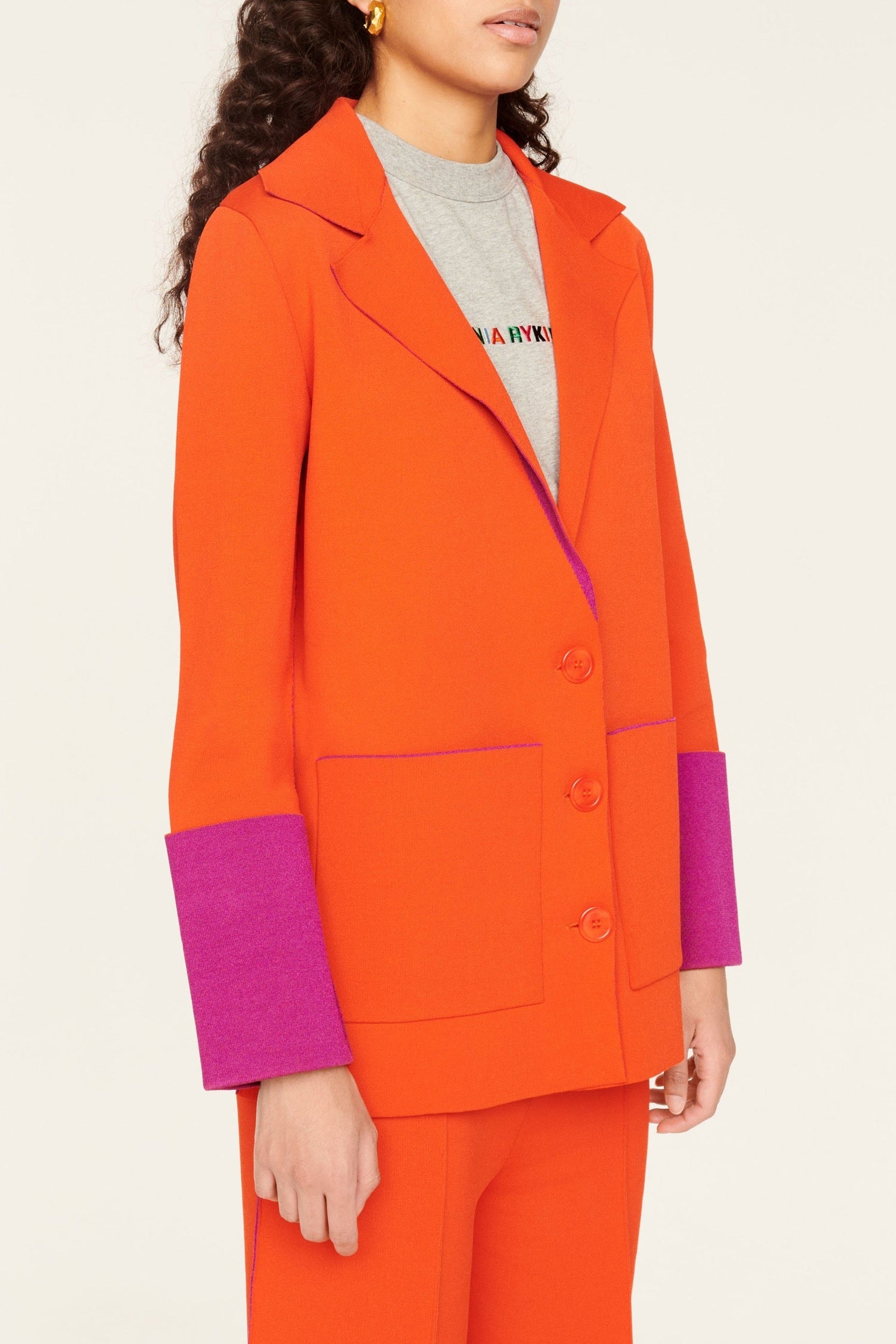 Veste tailleur bicolore - Orange
