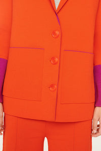 Veste tailleur bicolore - Orange