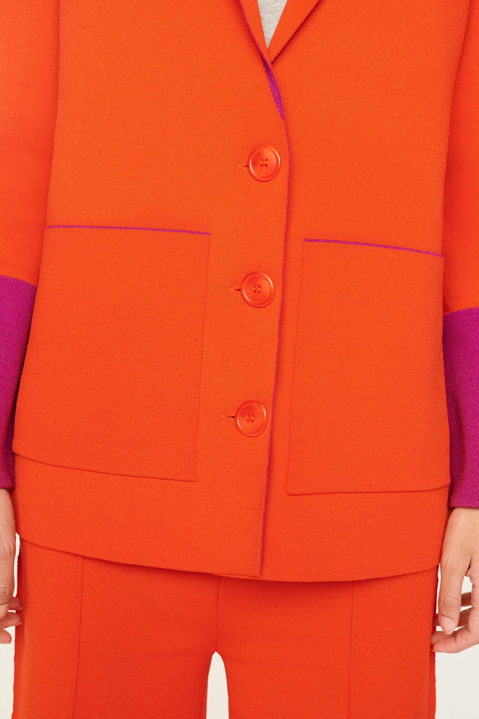 Veste tailleur bicolore - Orange
