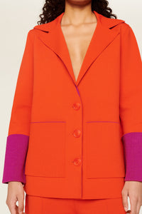 Veste tailleur bicolore - Orange