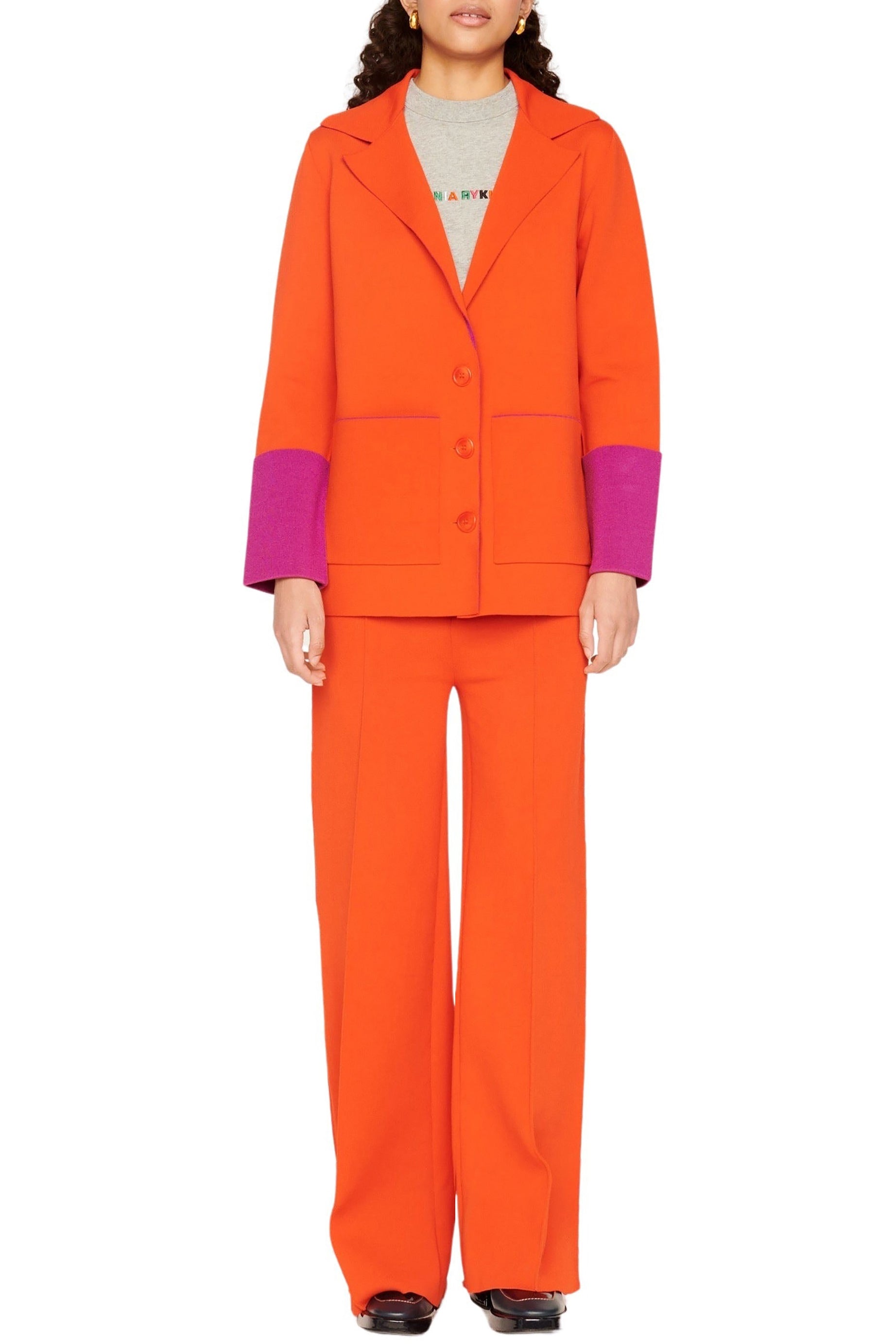 Veste tailleur bicolore - Orange
