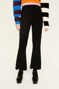 Pantalon Milano échancré coupe flare en laine - Noir