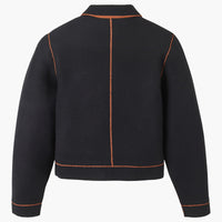 Veste à coutures contrastées en laine - Noir