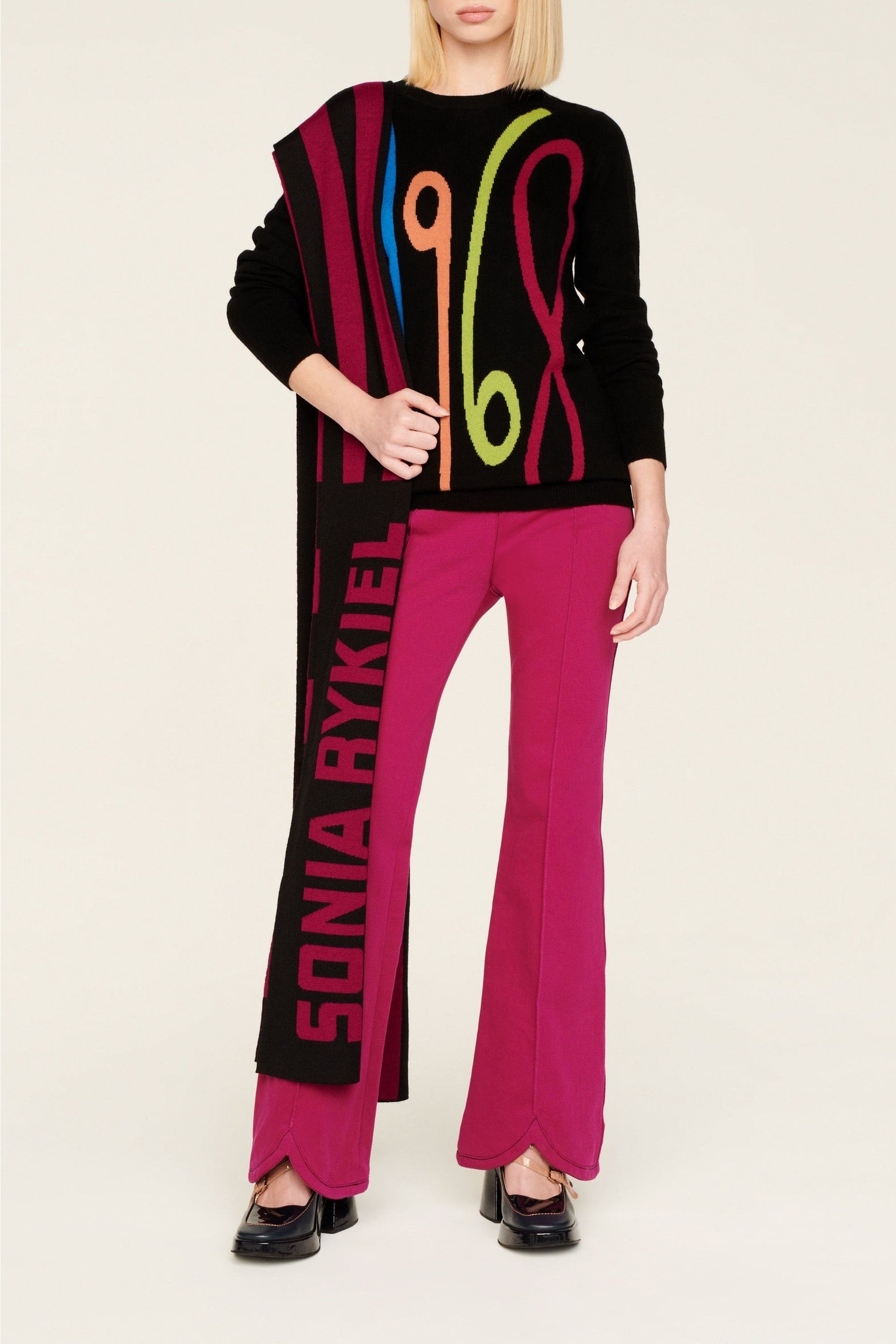 Pull Intarsia 1968 en laine - Noir