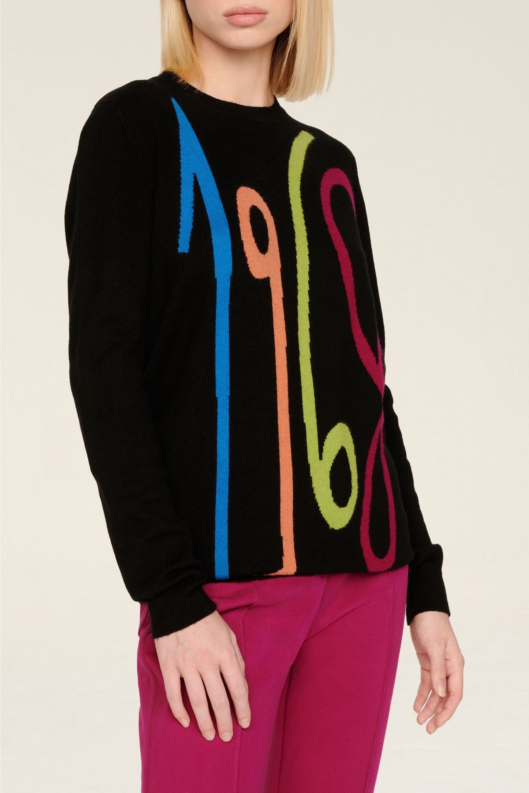Pull Intarsia 1968 en laine - Noir