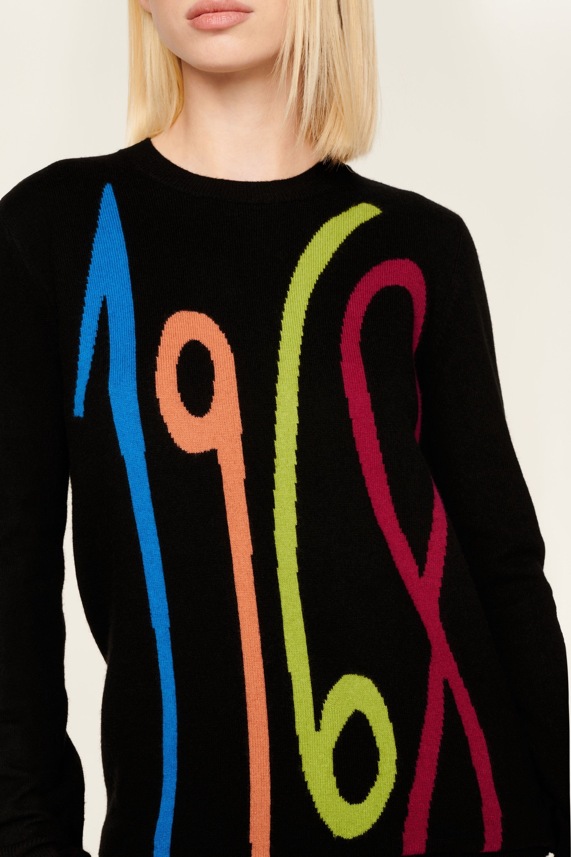 Pull Intarsia 1968 en laine - Noir