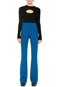 Pantalon tissu côtelé en laine - Bleu de Prusse