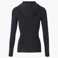 Hoodie côtelée en laine - Noir