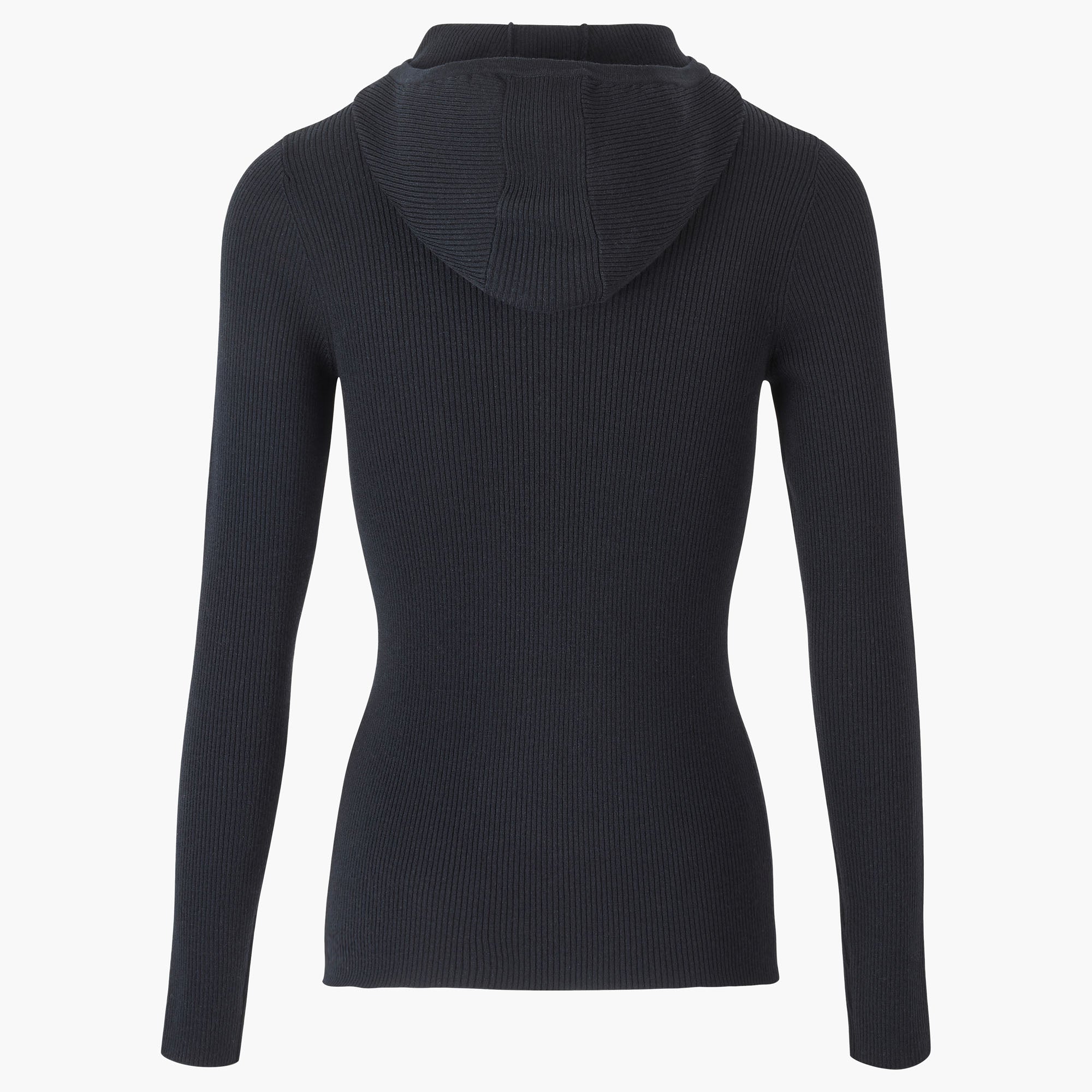 Hoodie côtelée en laine - Noir