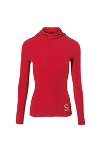 Hoodie côtelée en laine - Rouge