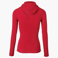 Hoodie côtelée en laine - Rouge