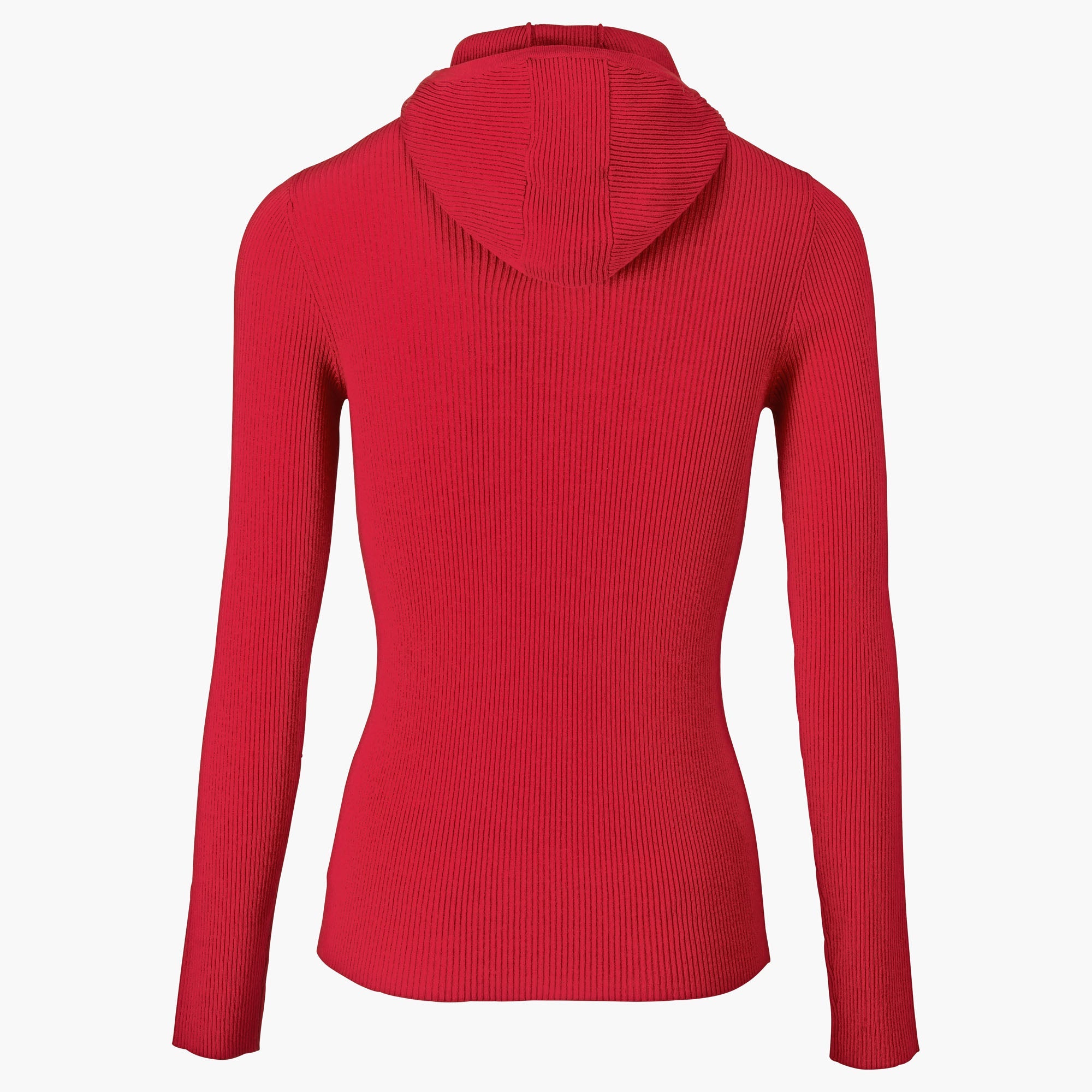 Hoodie côtelée en laine - Rouge