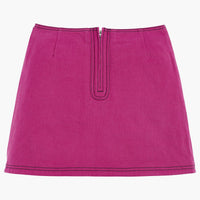 Jupe ceintrée en jean - Fuchsia
