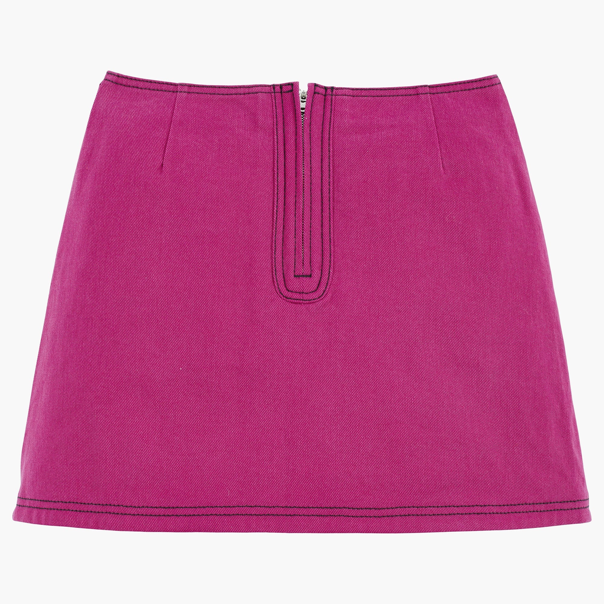 Jupe ceintrée en jean - Fuchsia