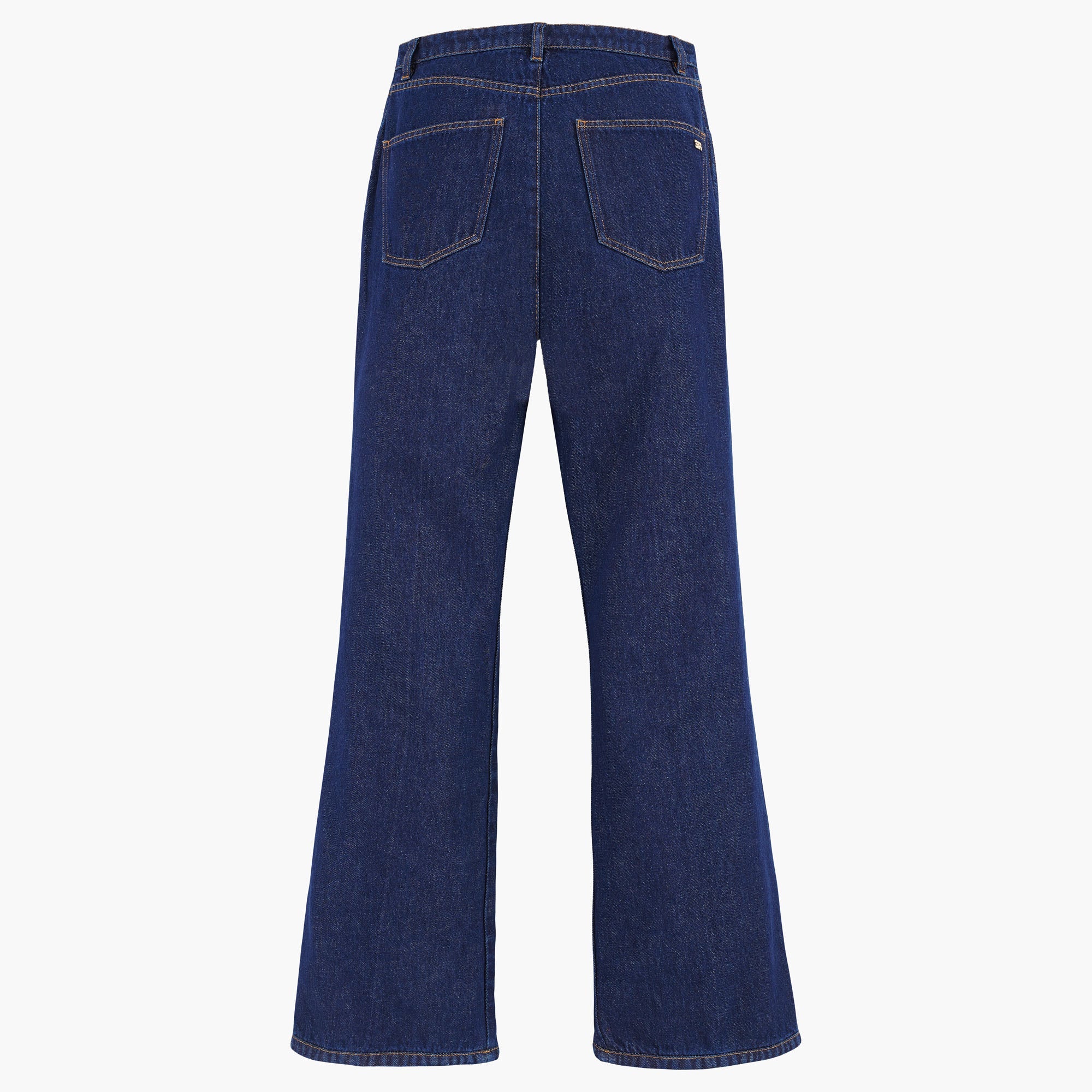 Pantalon en jean taille haute boutonné - Brut