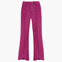 Pantalon en jean taille haute - Fuchsia