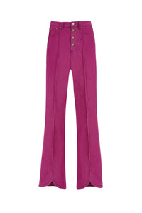Pantalon en jean taille haute - Fuchsia
