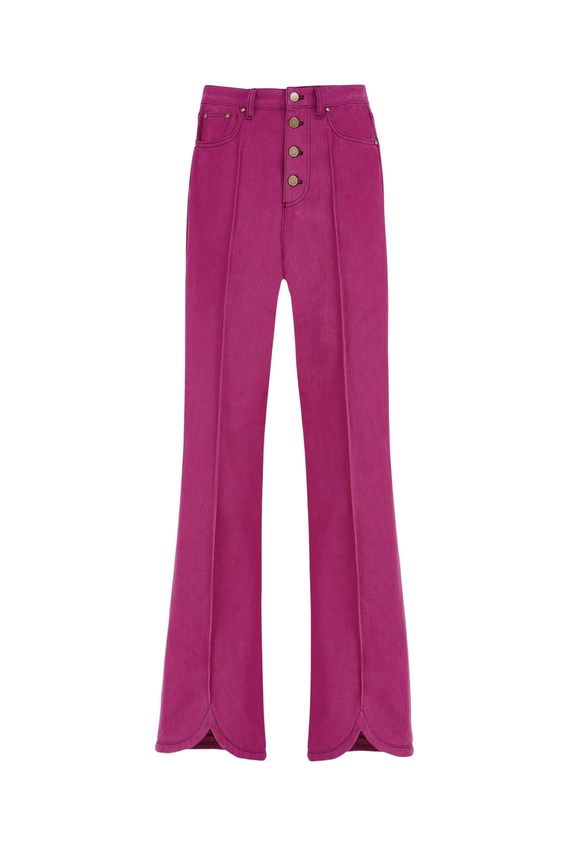 Pantalon en jean taille haute - Fuchsia
