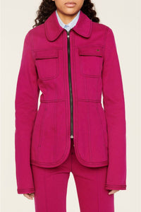 Veste coupe cintrée en jean - Fuchsia