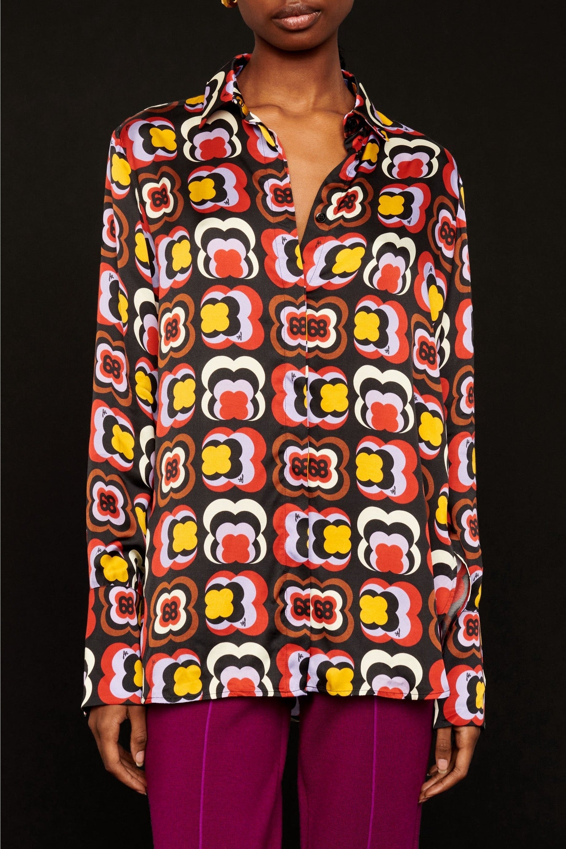 Chemise à motifs trèfles - Multicolor