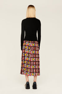 Jupe longue à motifs trèfles - Multicolor
