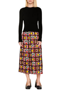 Jupe longue à motifs trèfles - Multicolor