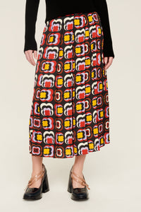 Jupe longue à motifs trèfles - Multicolor