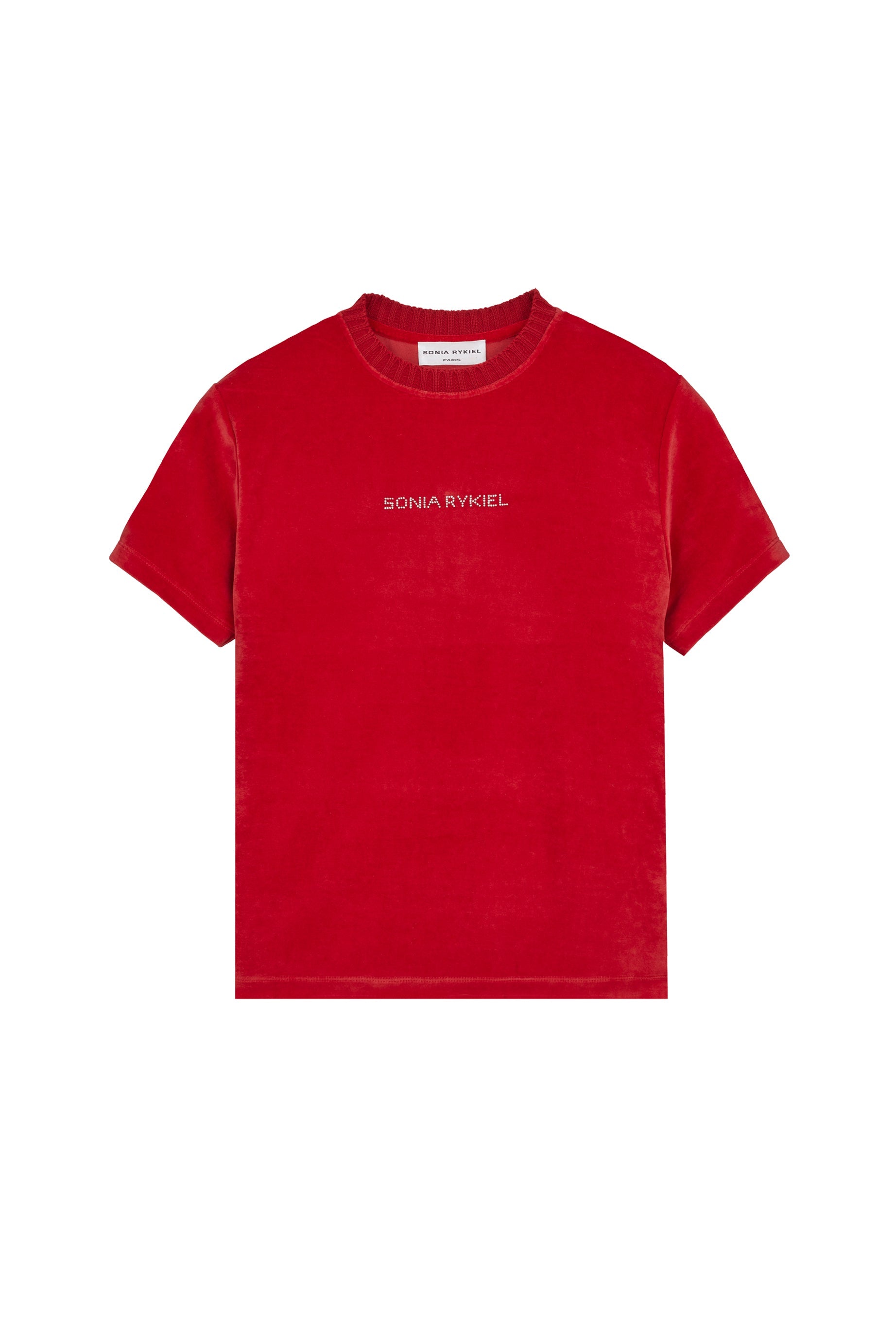 T-shirt à finition bord-côte - Rouge