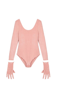 Body à strass avec gants - Poudre