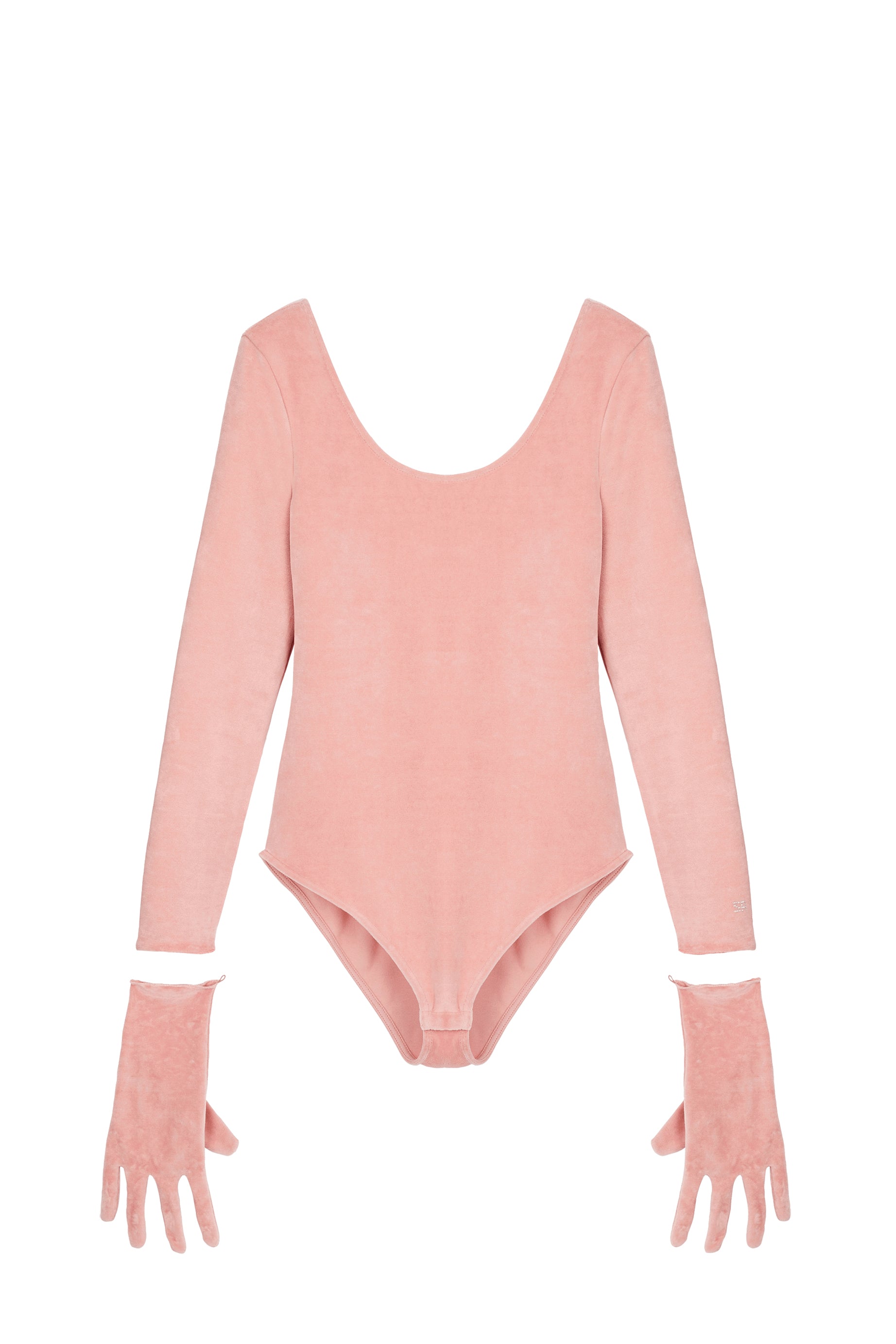 Body à strass avec gants - Poudre