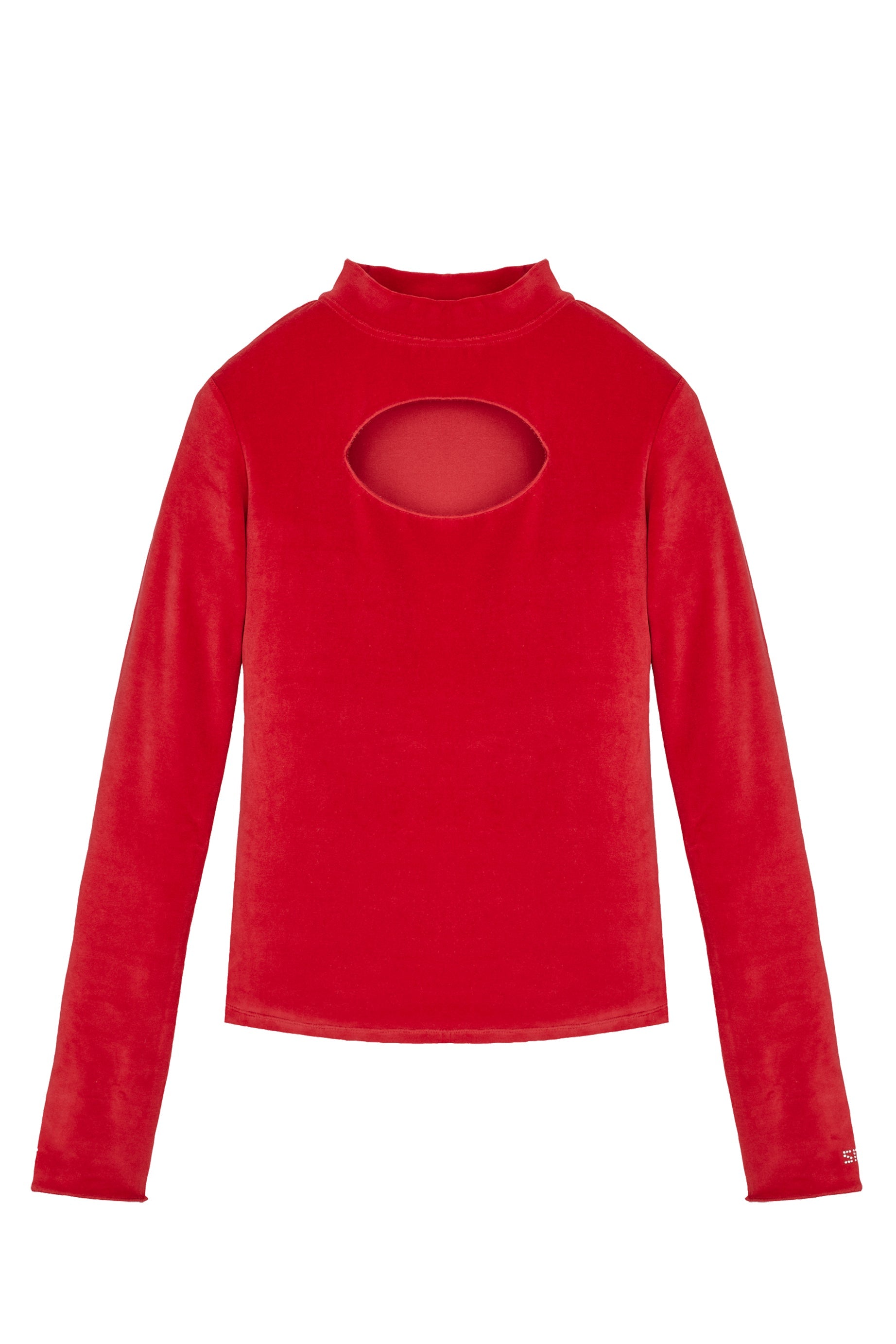 Top Goutte effet peau de pêche - Rouge