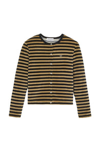 Cardigan velours - Noir & Kaki