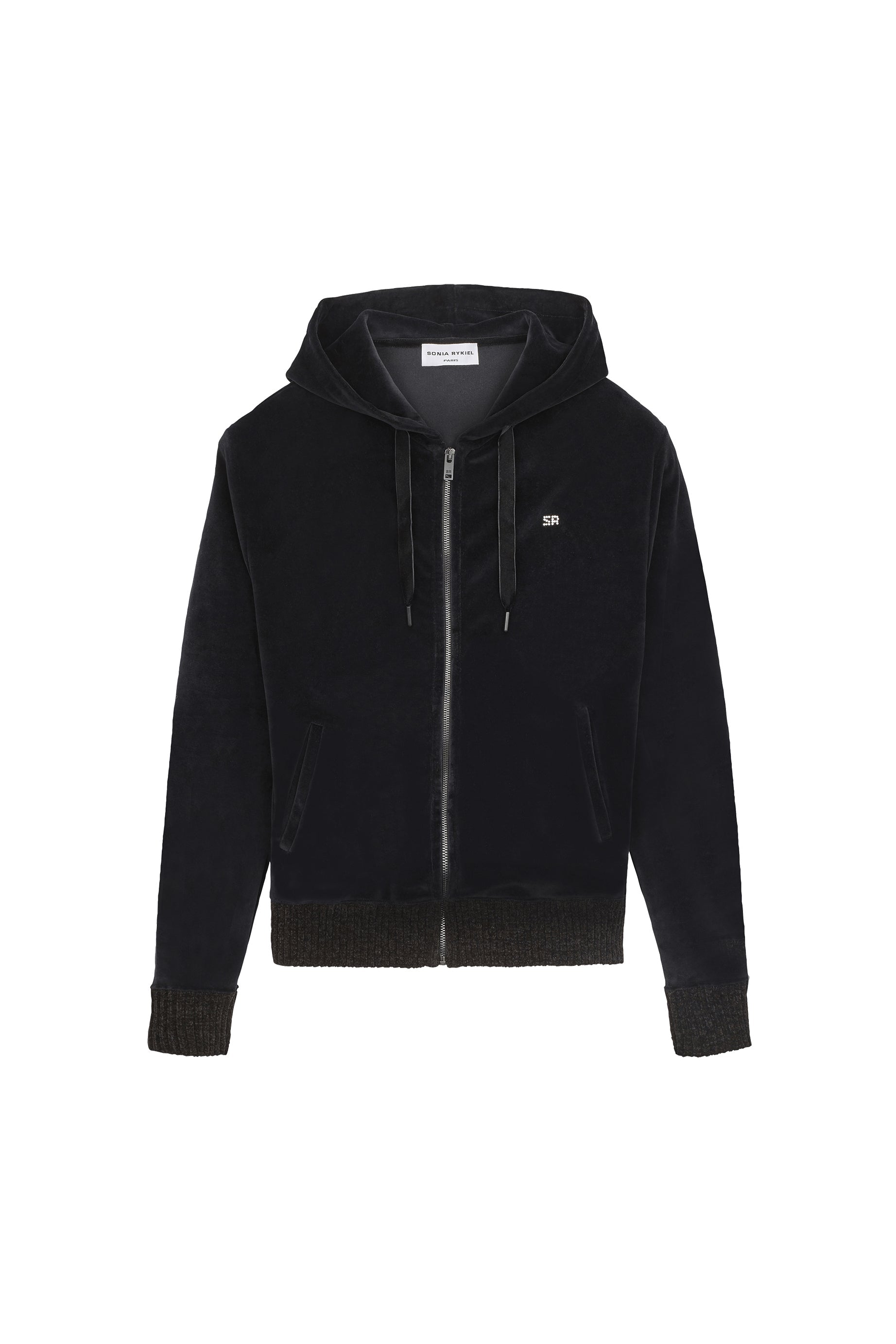 Hoodie effet peau de pêche - Noir