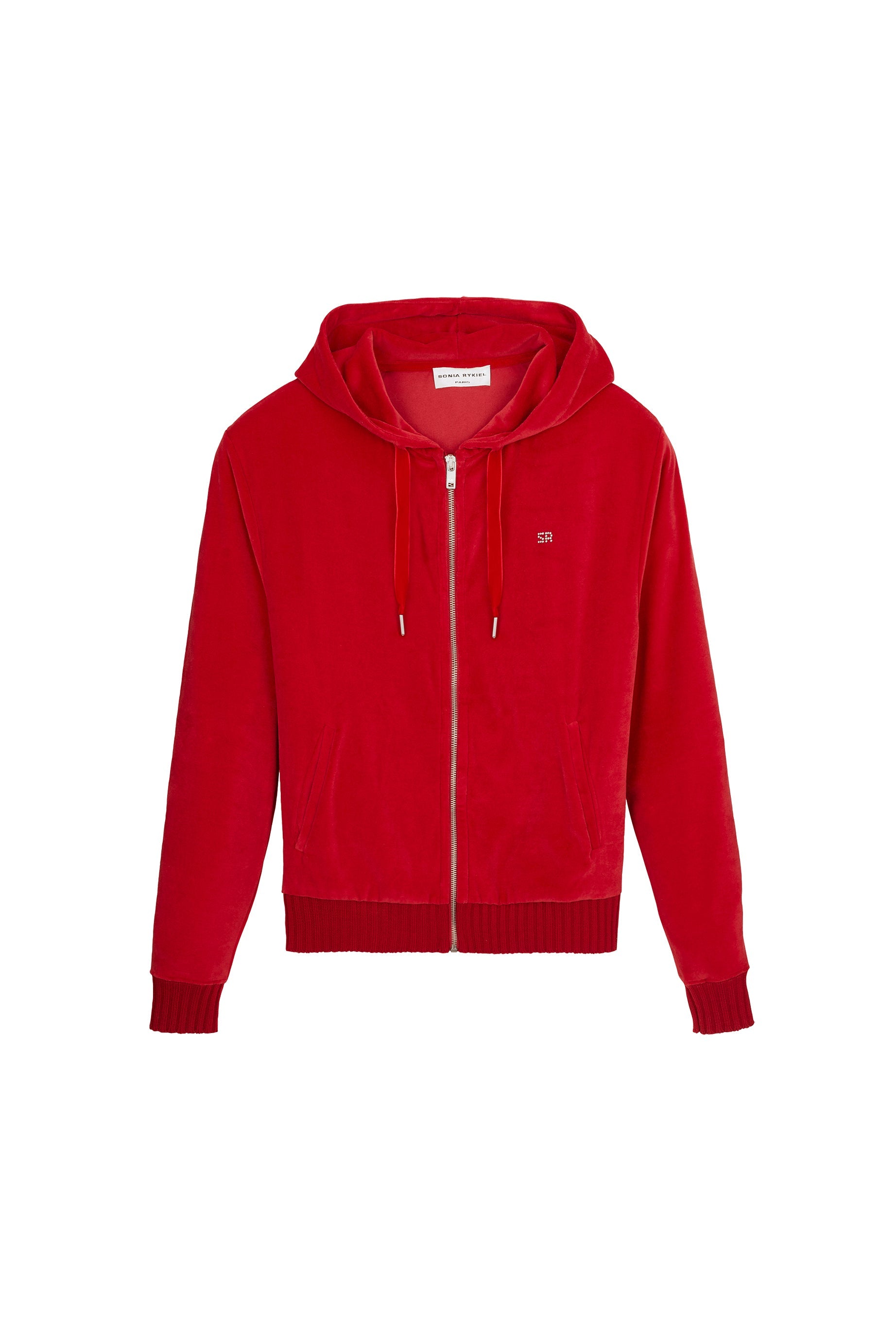 Hoodie effet peau de pêche - Rouge