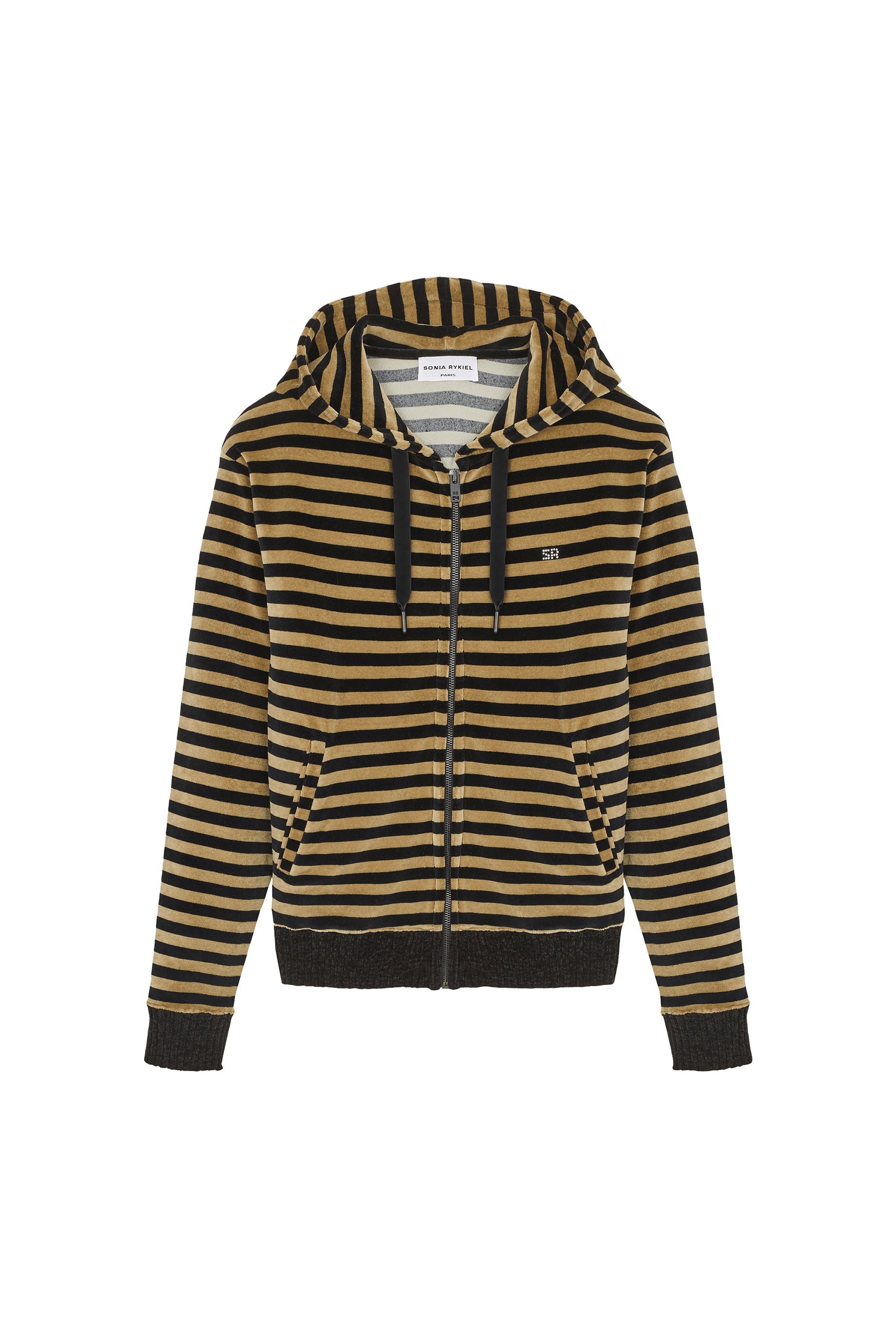 Hoodie effet peau de pêche - Noir & Kaki