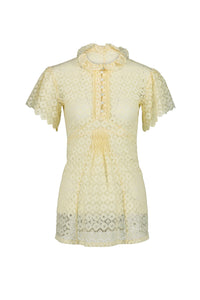 Top transparent à manches courtes - Light Beige