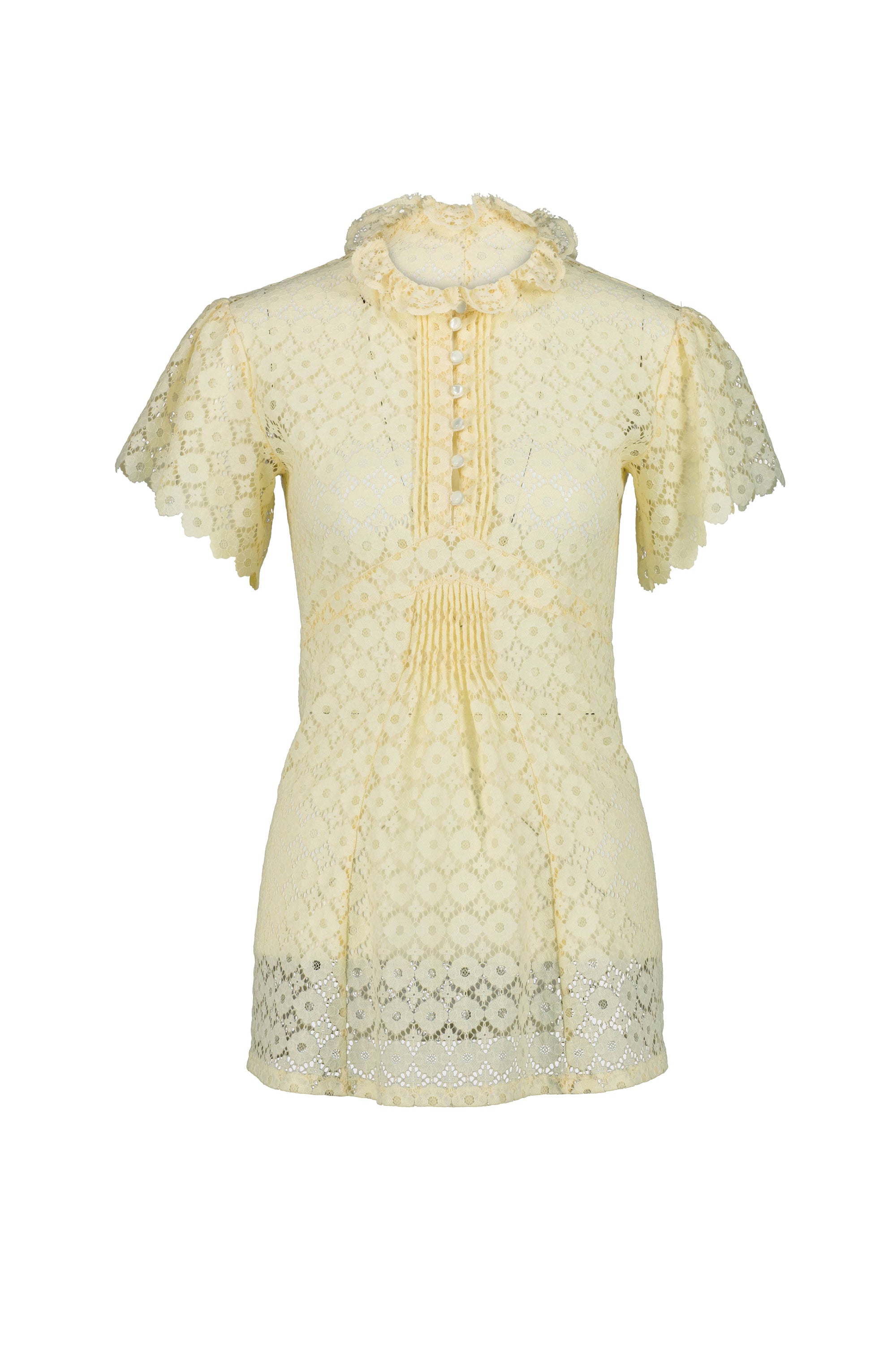 Top transparent à manches courtes - Light Beige