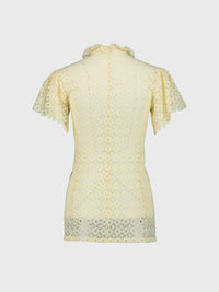 Top transparent à manches courtes - Light Beige