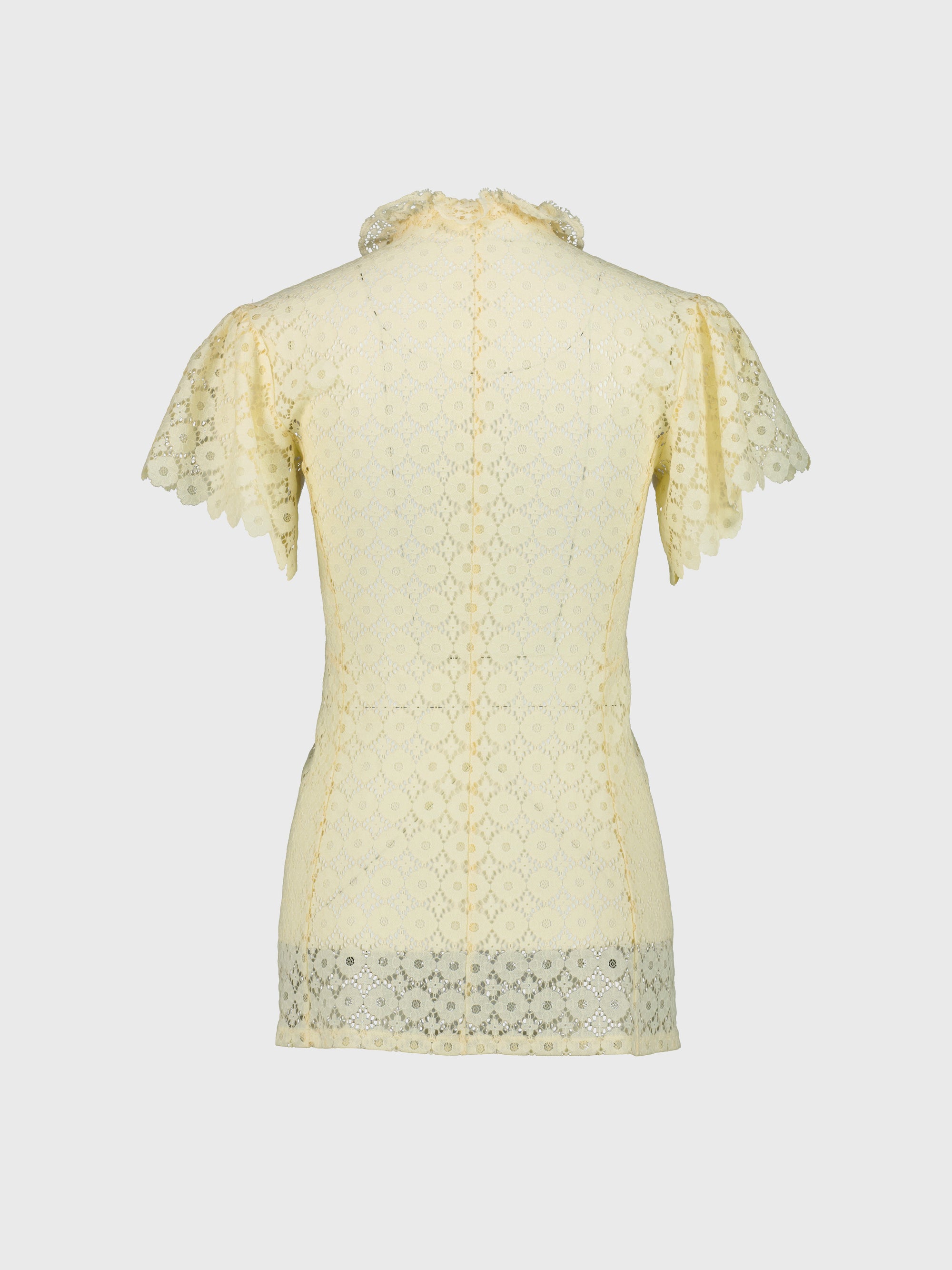 Top transparent à manches courtes - Light Beige