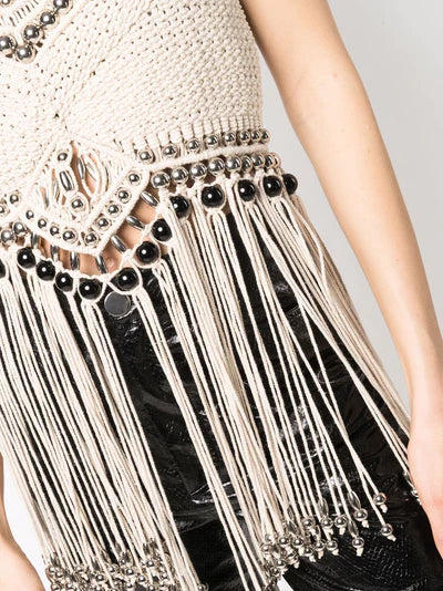 Top à franges en crochet - Macrame