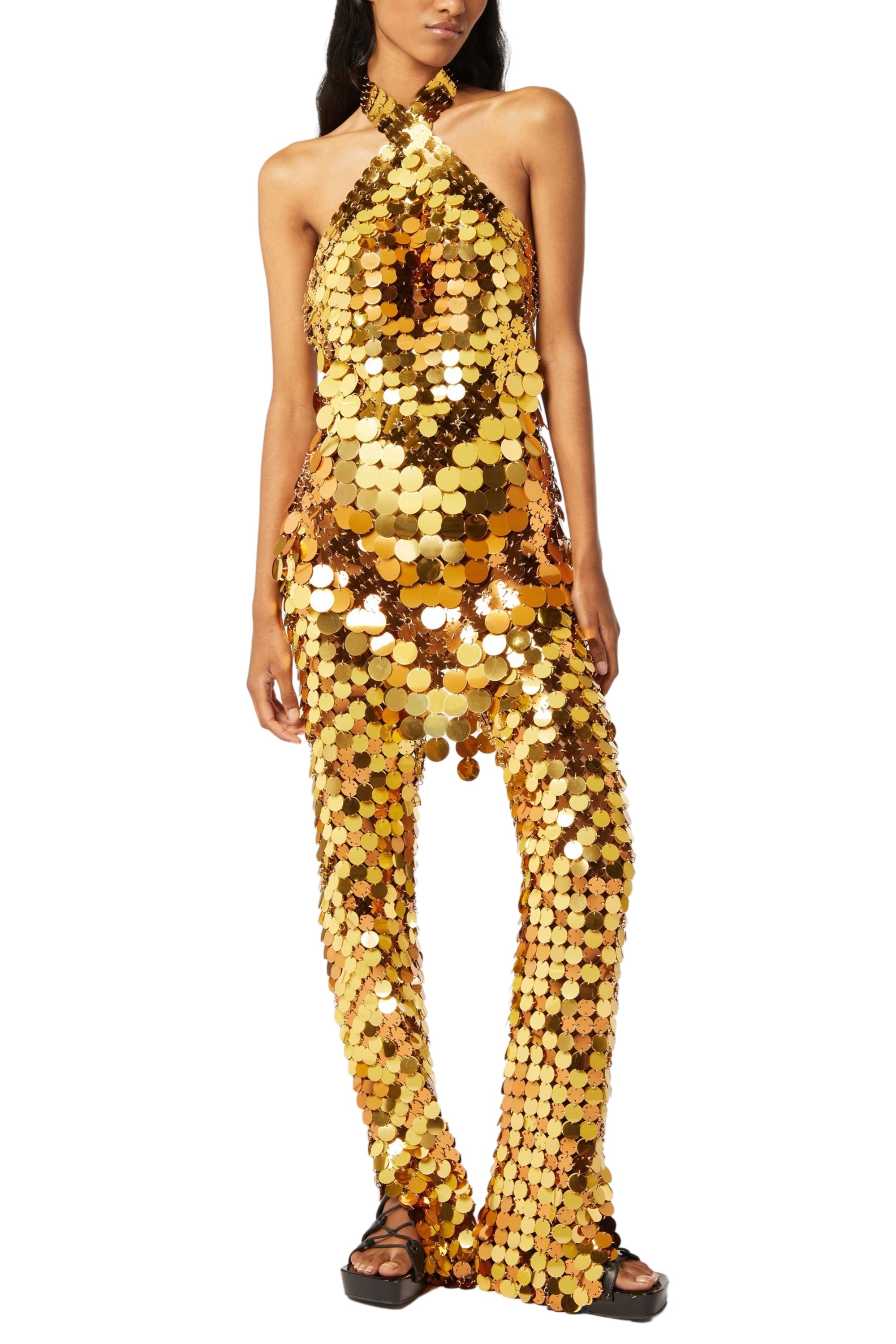 Pantalon brillant à disques - Gold