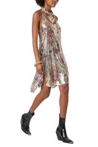 Robe à fines bretelles imprimée fleurs - Paisley Light Gold