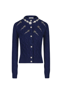 Cardigan à breloque en laine - Navy