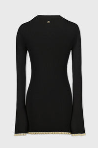 Cardigan ajusté boutonné - Light Gold & Black