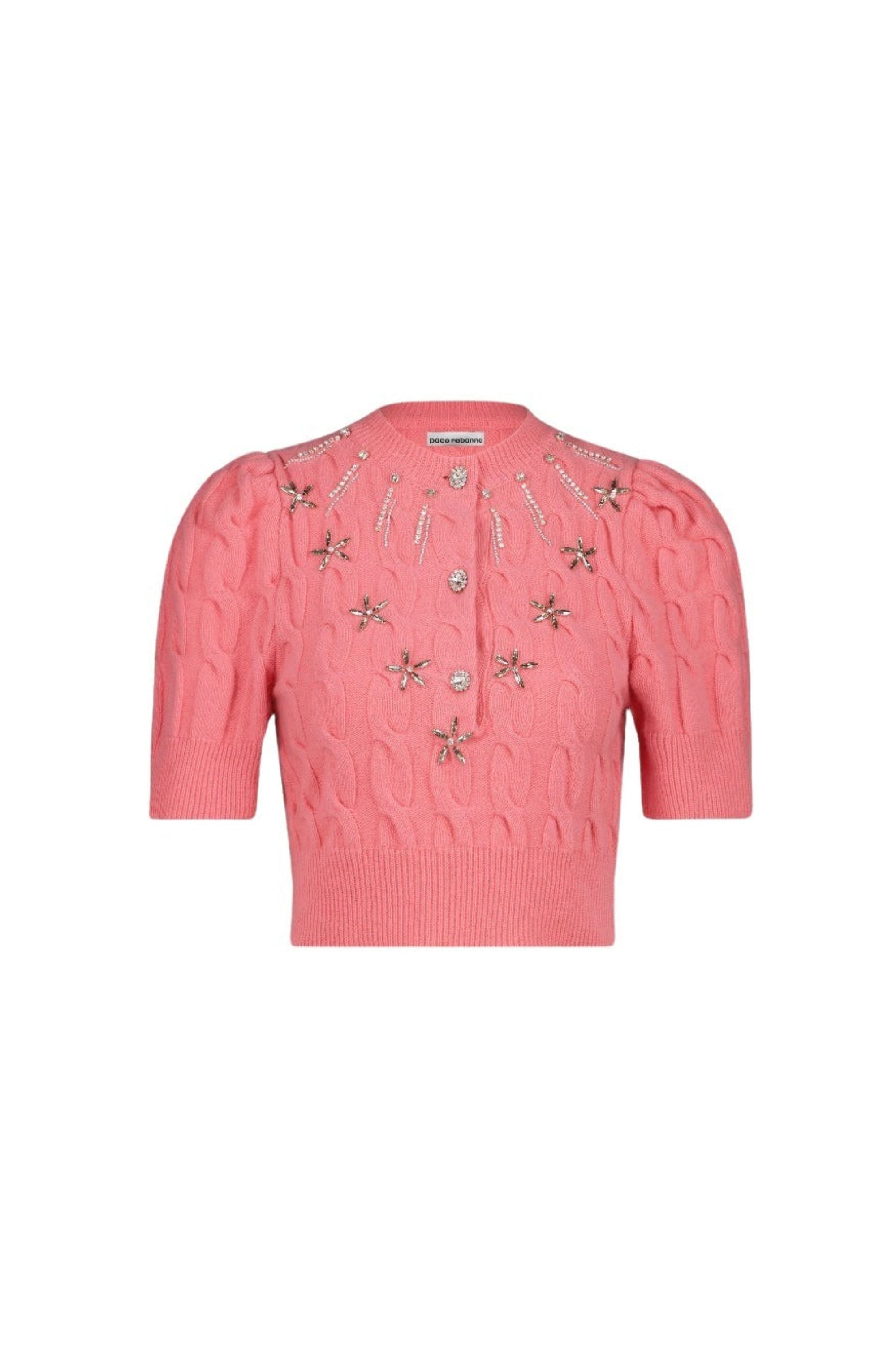 Top à breloque en laine - Fuschia