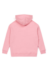 Sweat à capuche en molleton oversize brodé - Rose