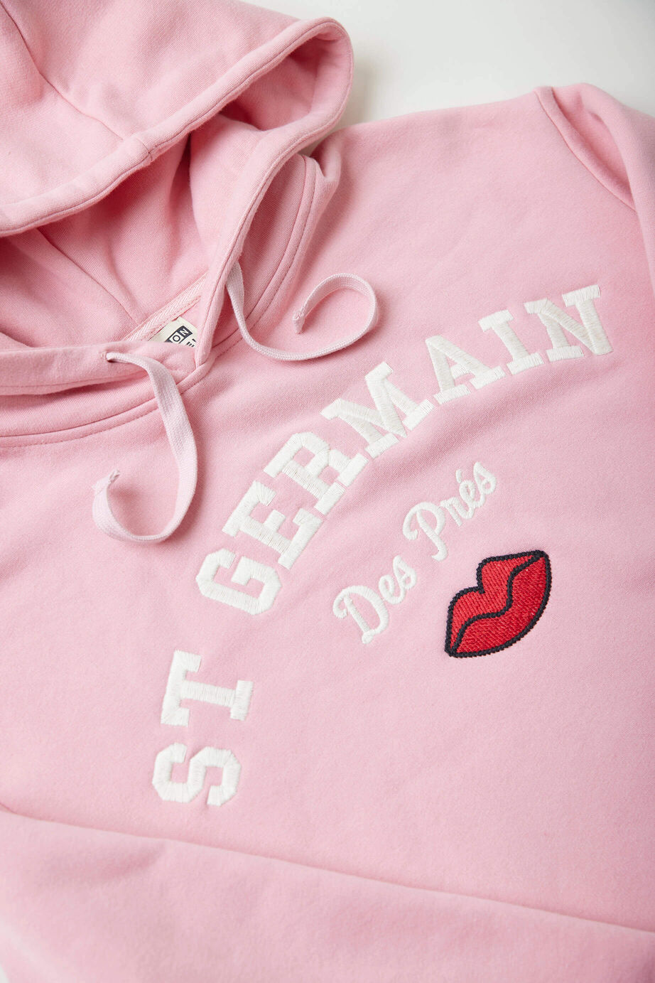 Sweat à capuche en molleton oversize brodé - Rose