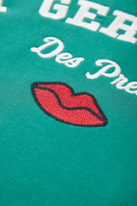 Sweat court en molleton oversize brodé - Vert