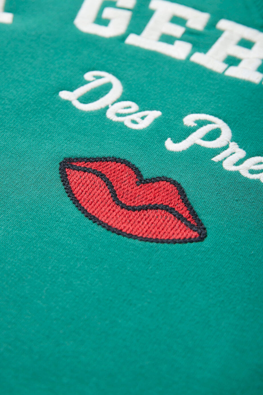 Sweat court en molleton oversize brodé - Vert